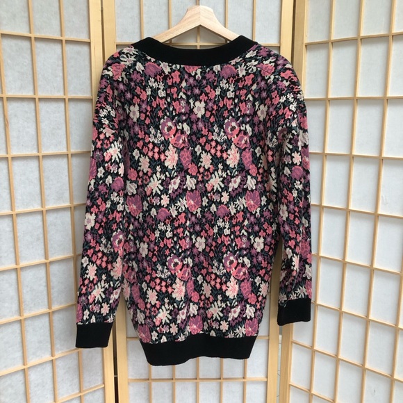 Zara long button down cardigan with cool floral pattern - Picture 2 of 3